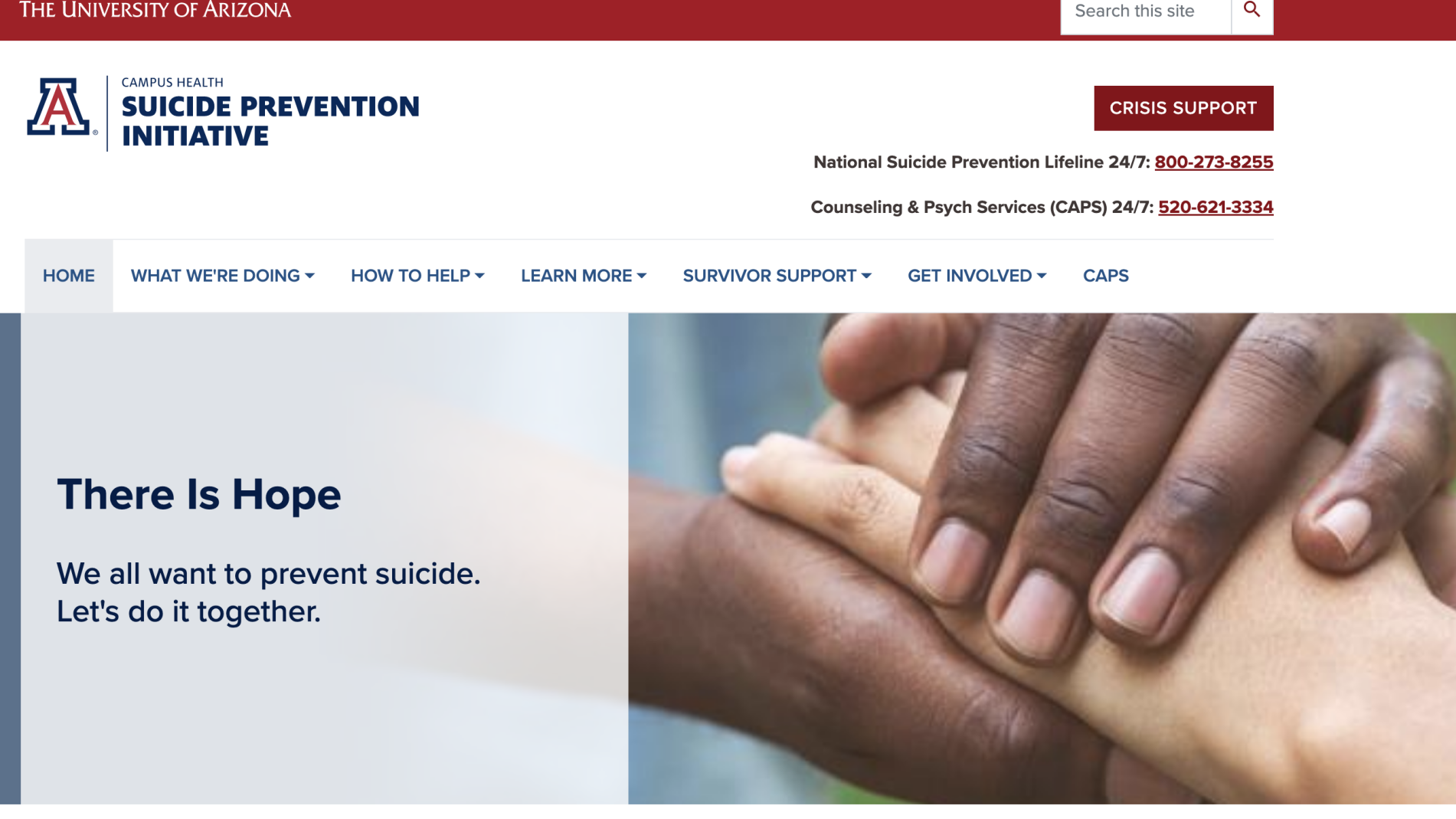 U of A launches new suicide prevention website